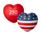 America 250th Anniversary USA Flag Heart Shape Stress Reliever
